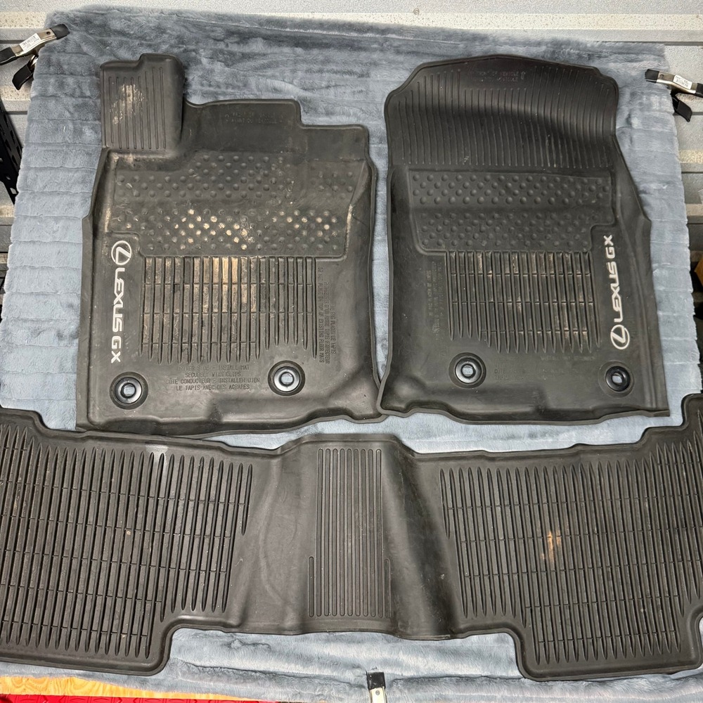 Lexus GX All Weather Floor Mats Black Rubber 3 Piece Set PT908-60170 OEM